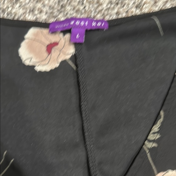 West Kei Black and Pink Wrap Blouse Short Sleeve - Picture 2 of 4